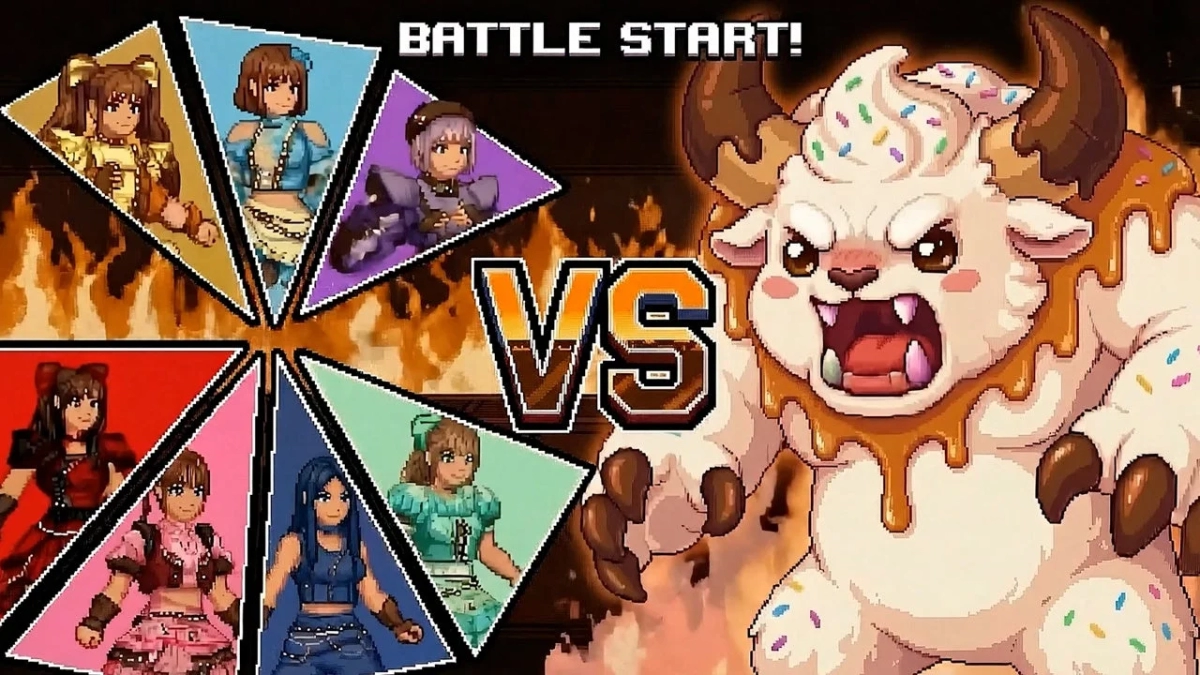 CANDY TUNE pixel art battle scene