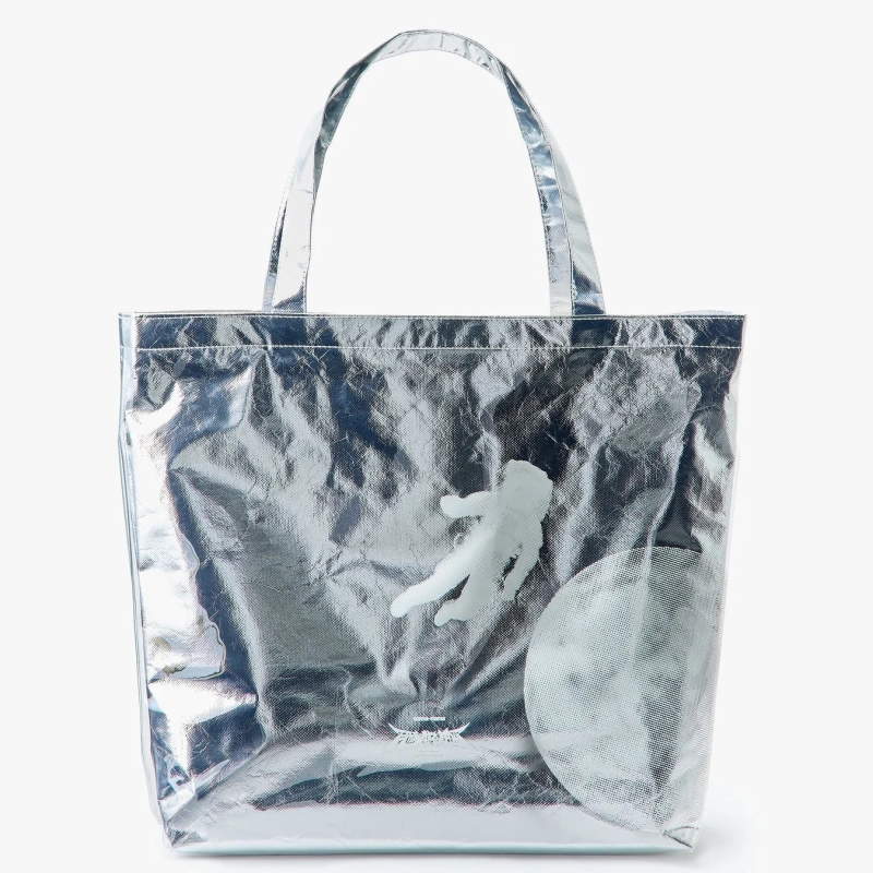Silver TPU nonwoven shopping tote bag