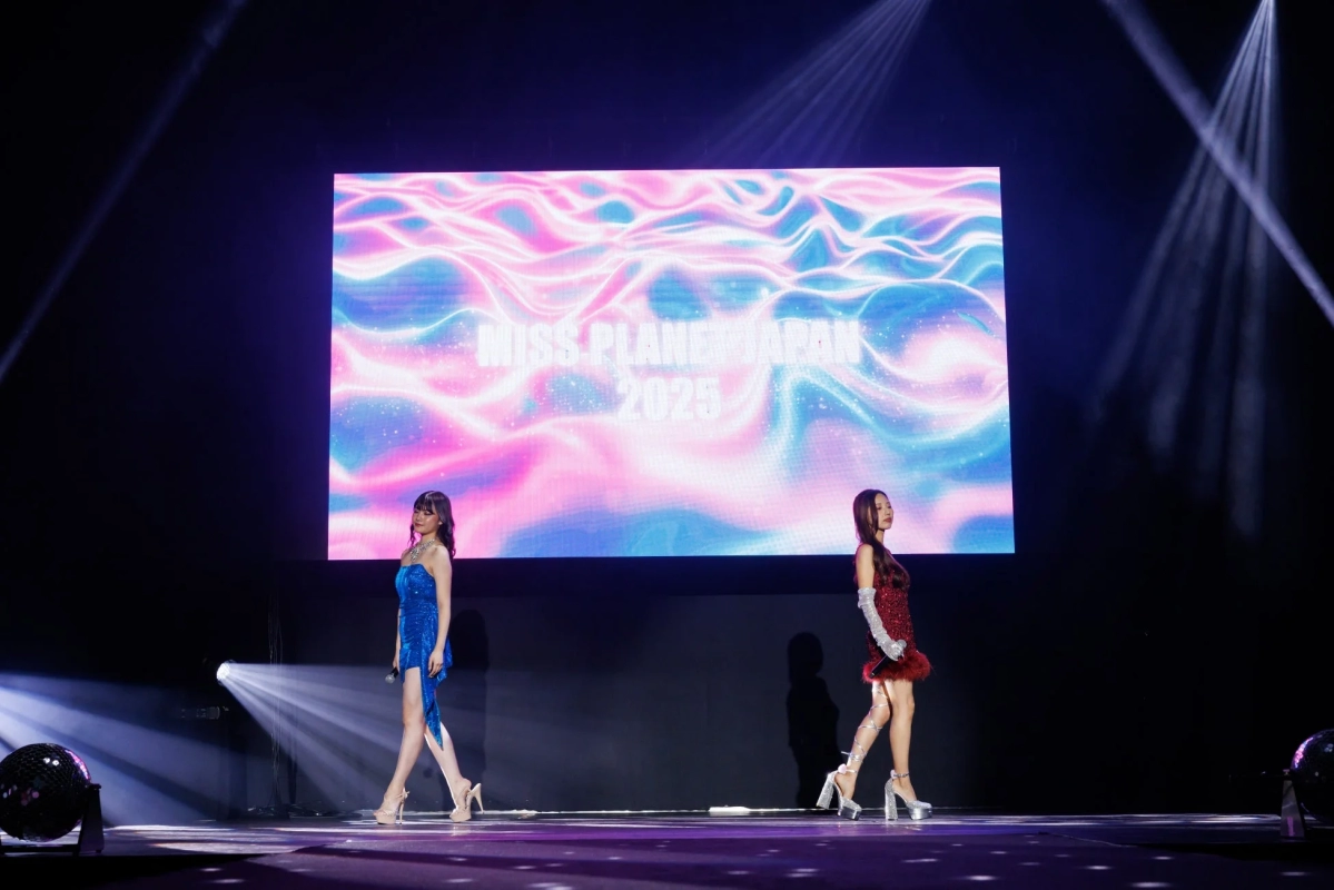 Contestants walking the stage at Miss Planet Japan 2025
