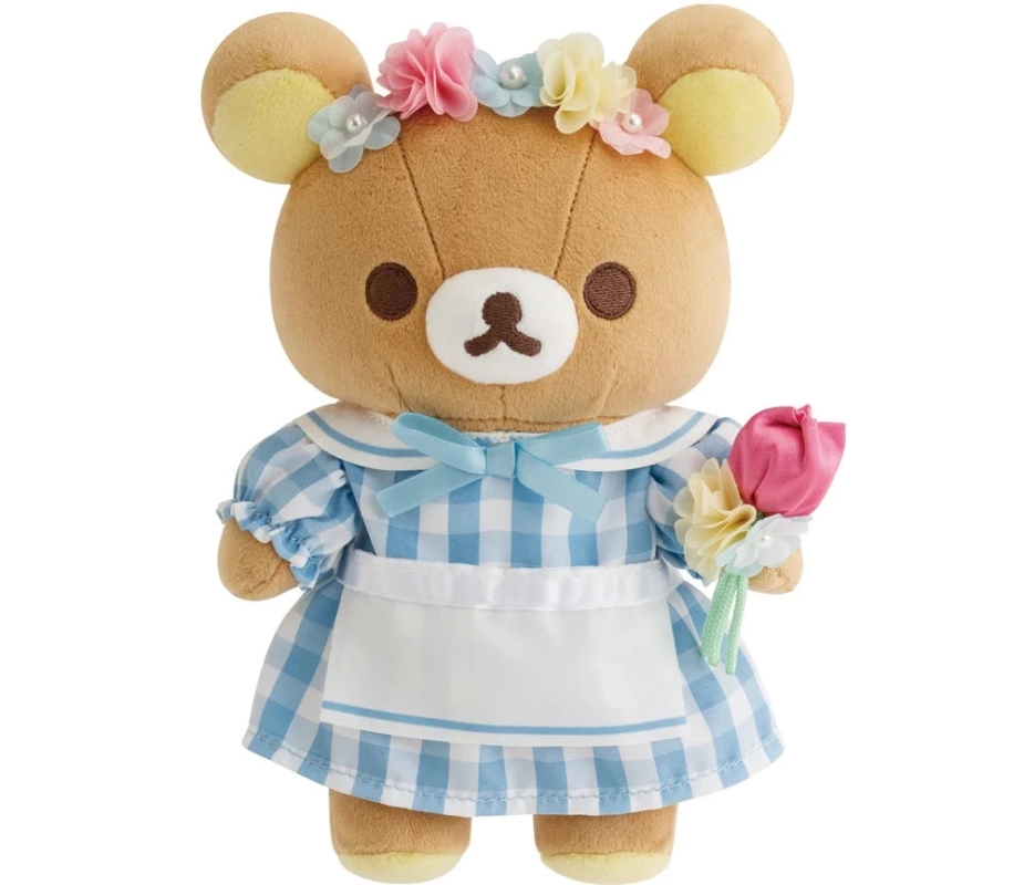 Korilakkuma plushie with blue dress