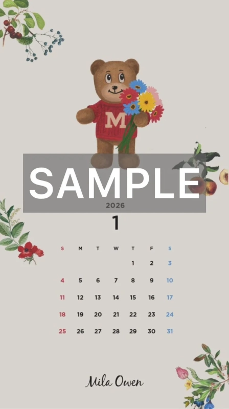 Sample of the MILAO bear smartphone wallpaper