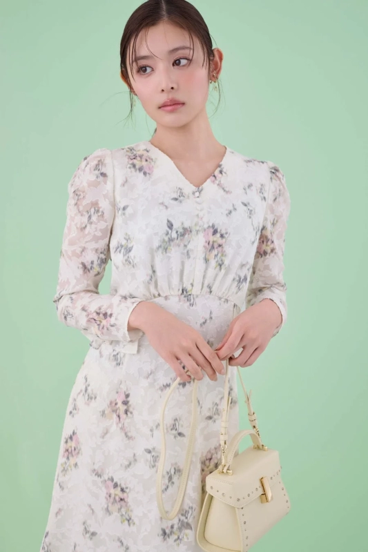 Watercolor and Lace Floral Dress Look