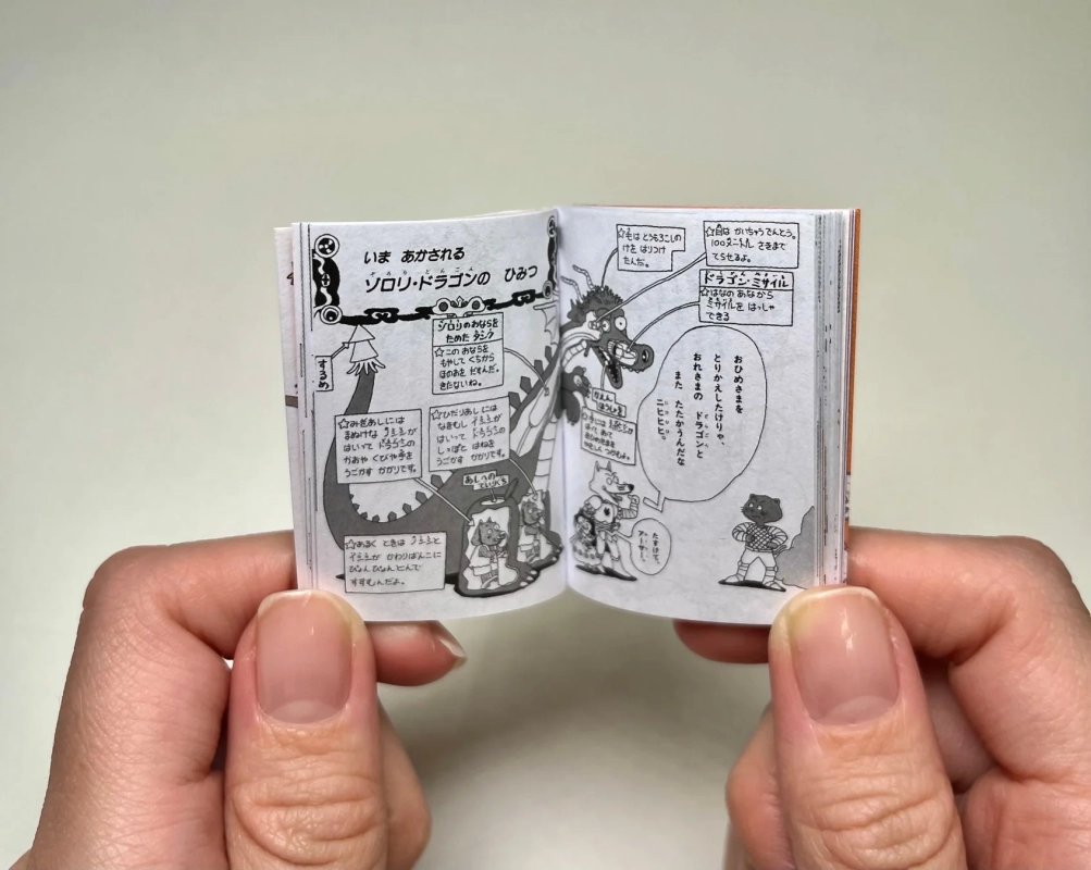 Open mini-book showing content