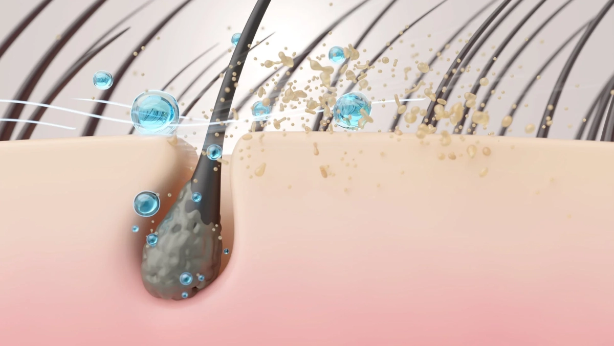 Illustration of scalp cleansing