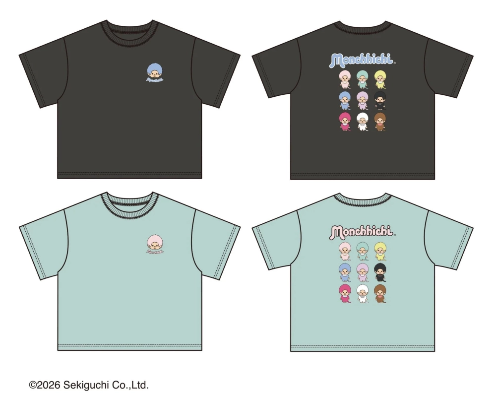 Monchhichi Chest One-Point Embroidery T-shirt