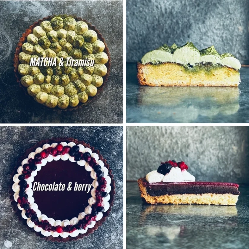 Matcha Tiramisu and Chocolate Berry Tarts