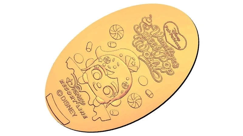 Disney Resort Line souvenir medal featuring Vanellope and candy