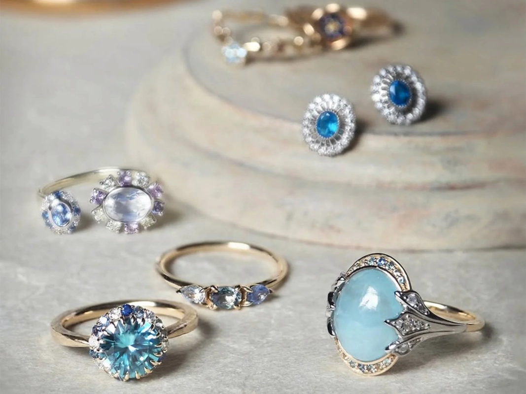 YOKOHAMA BLUE COLLECTION Rings and Earrings