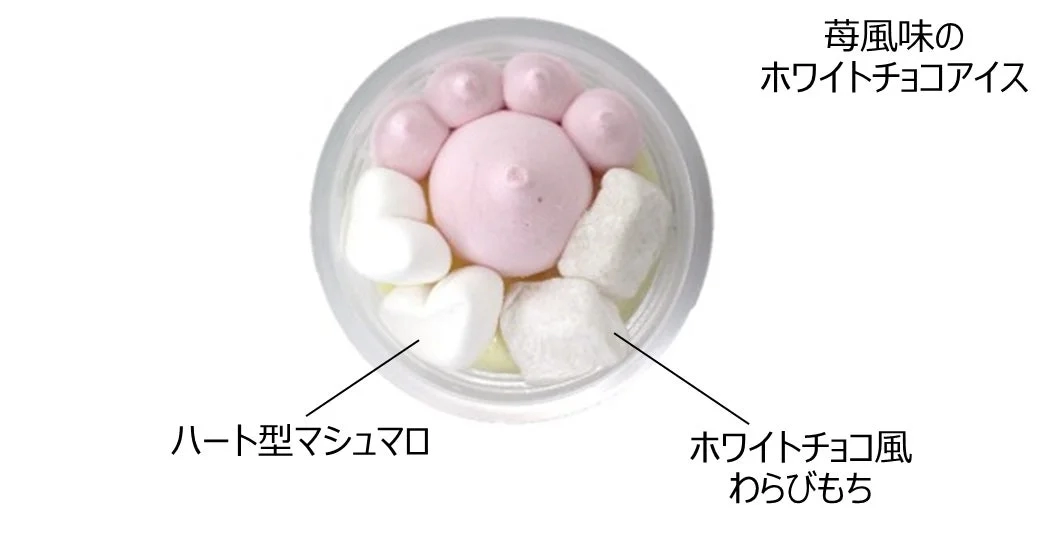 Inside view of White Chocolate-Loving Shirokuma ice cream