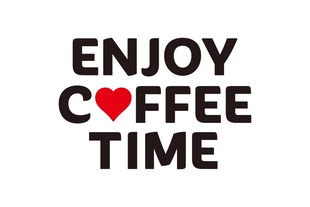 ENJOY COFFEE TIME logo with a heart-shaped 'O'