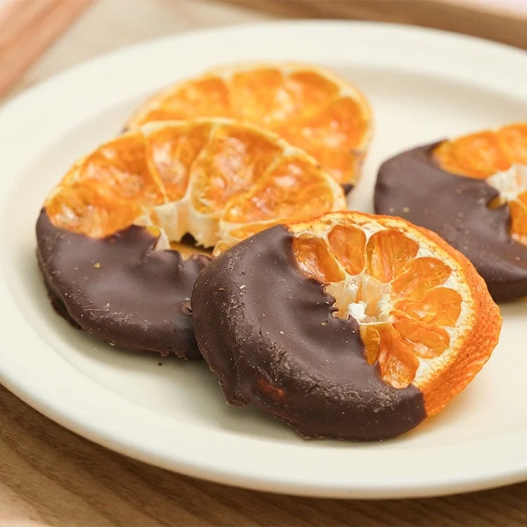 Close-up of Mandarin Orange Chocolate on a plate