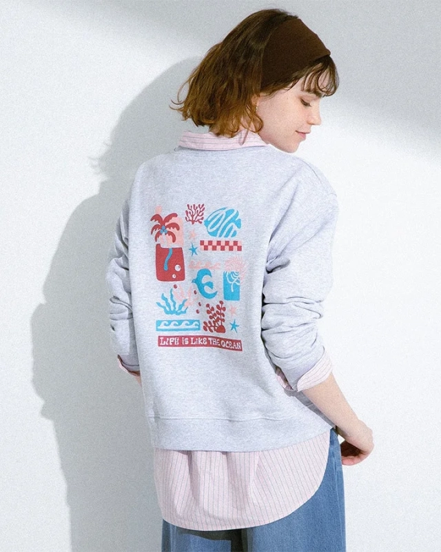 TOYAMEG Collaboration Art Print Sweatshirt - Back Graphic