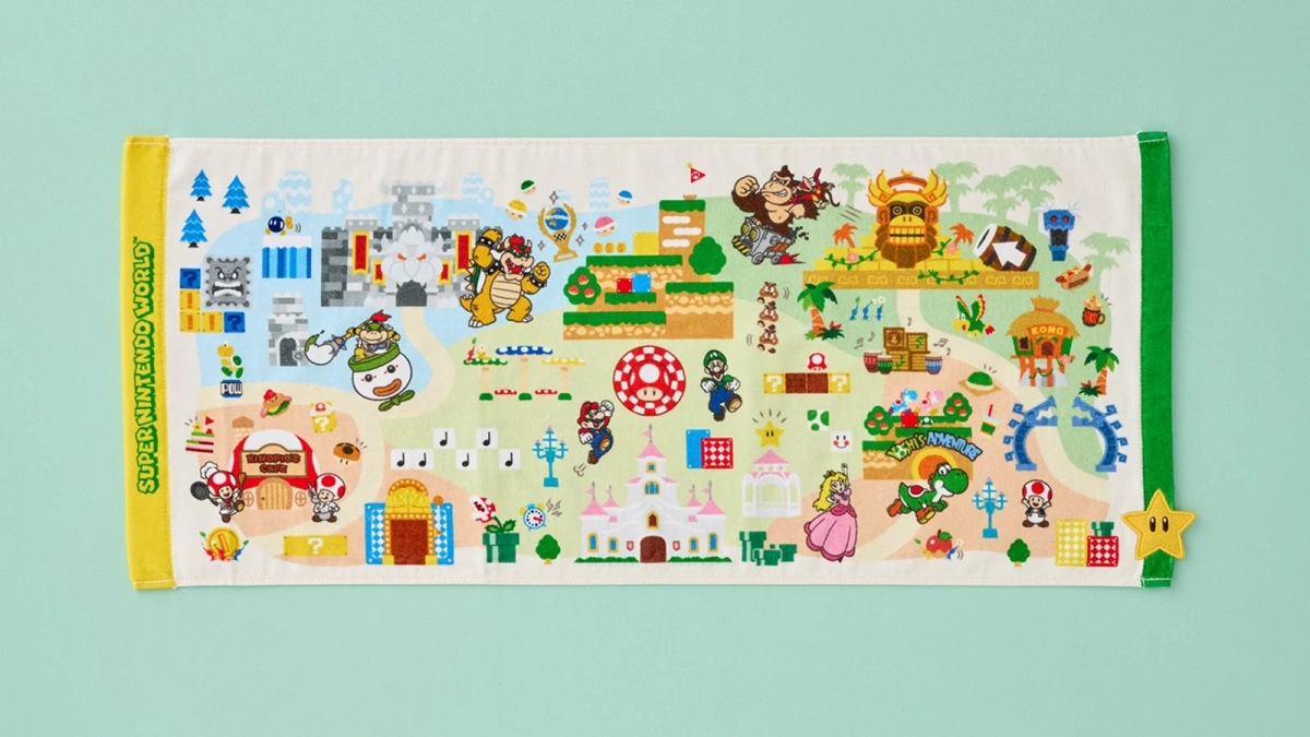 Super Nintendo World Map Towel