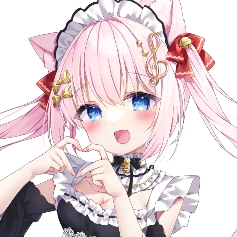 Orino Nanase, a pink-haired maid VTuber with cat ears