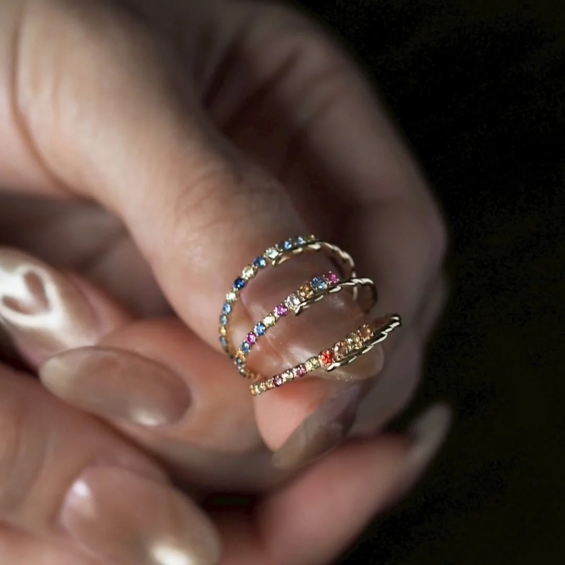 Colorful rings with various gemstones