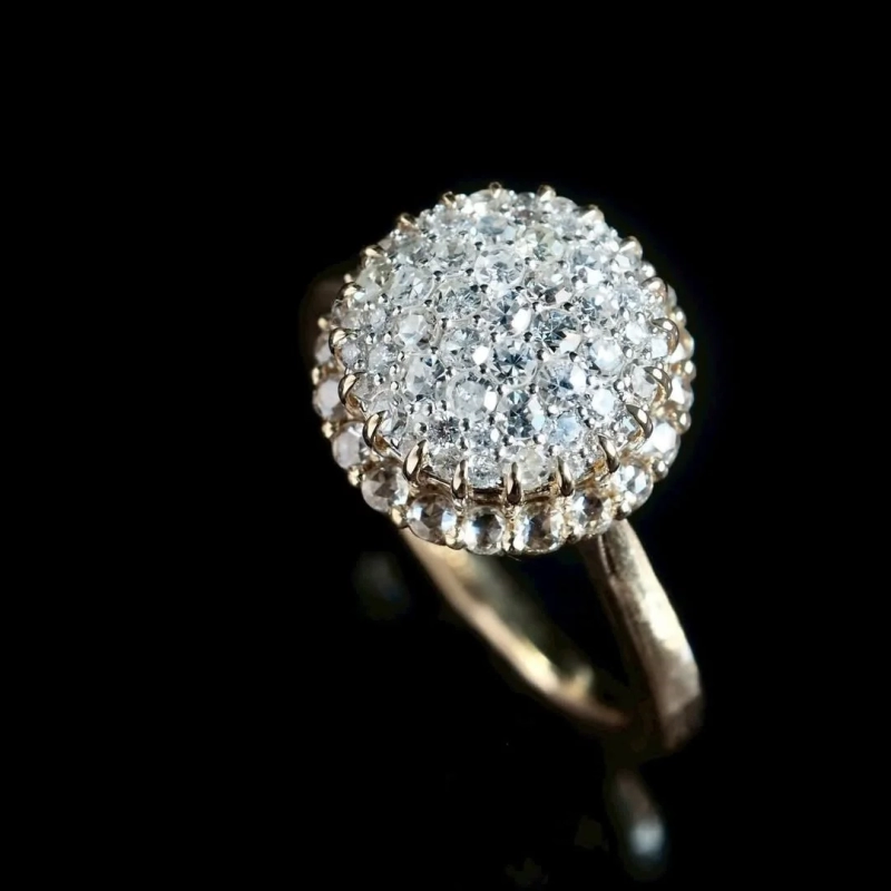 Close-up of a glittering diamond ring