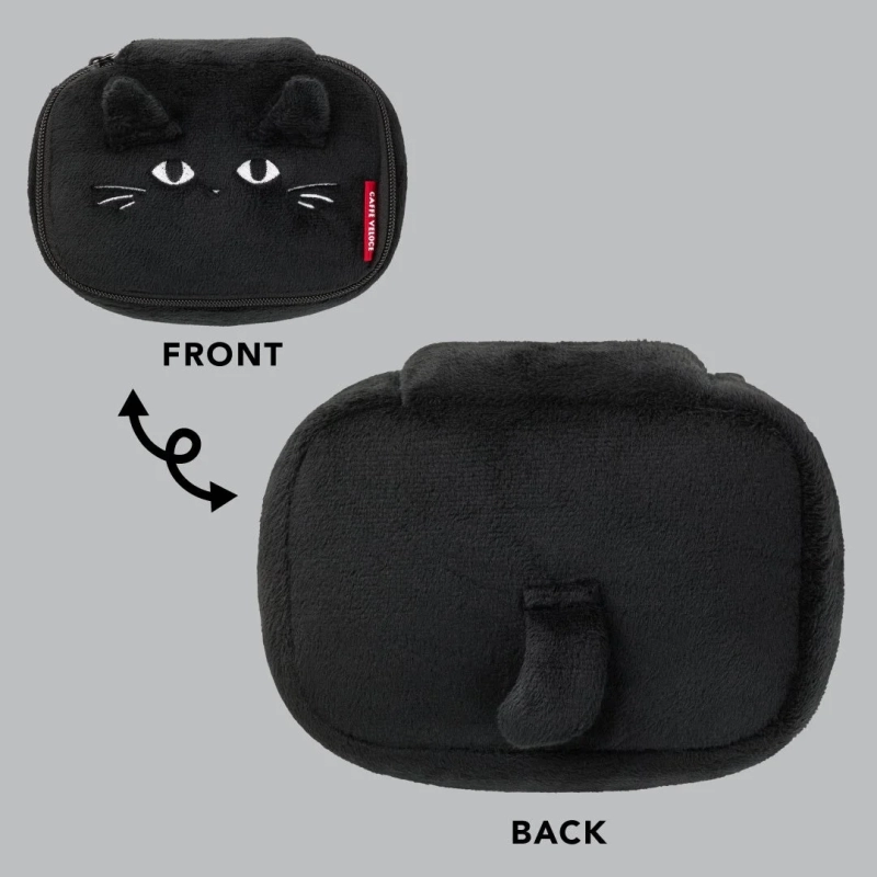 Black Cat Multi Pouch Front and Back