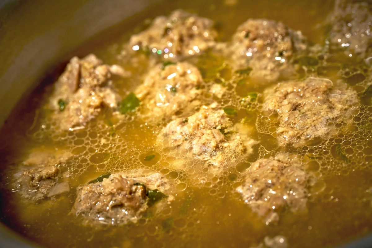 Meatballs Simmering