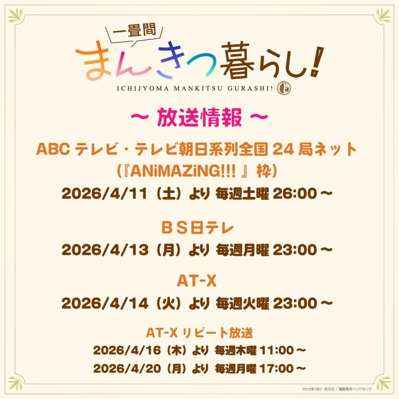 Anime broadcast information