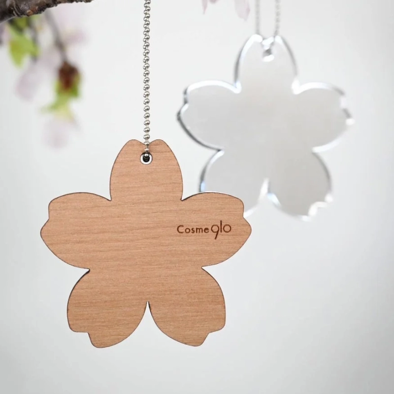 Cherry blossom mirror charms, part of the campaign.