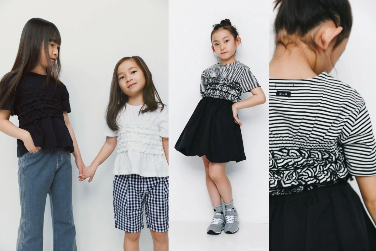 Children in casual outfits from the b.+A collection