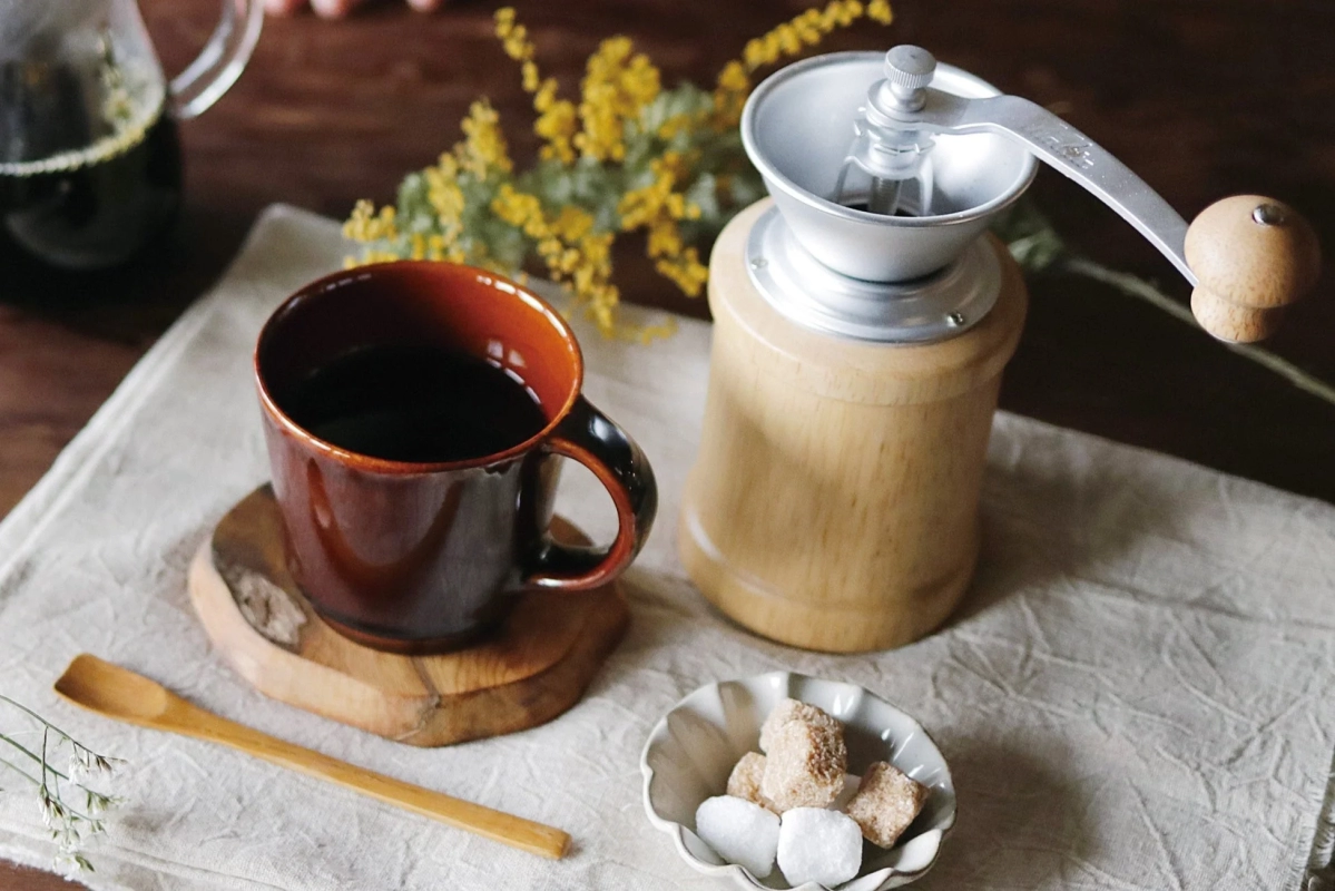 Coffee Grinder and Cup