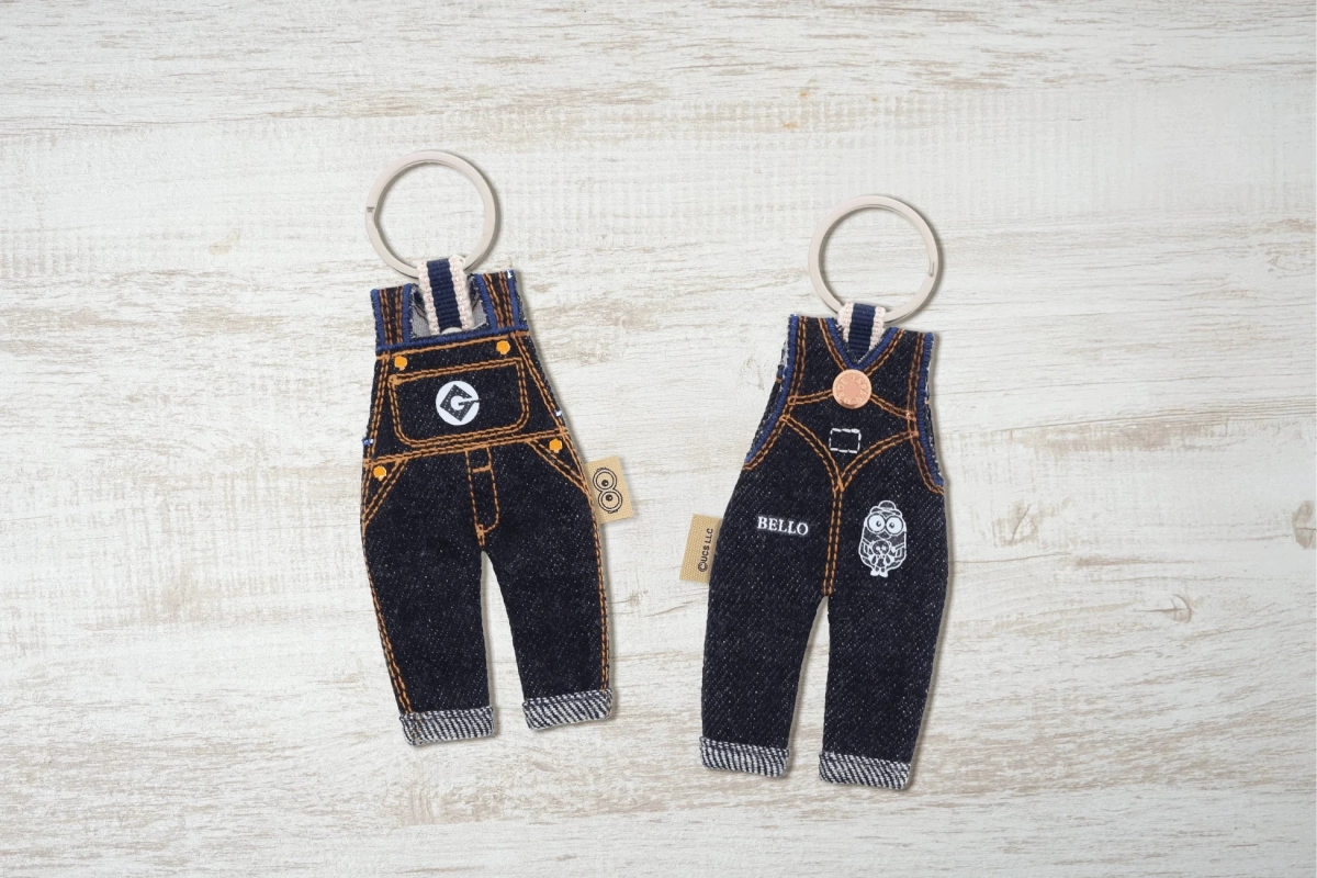Mini overalls keychains