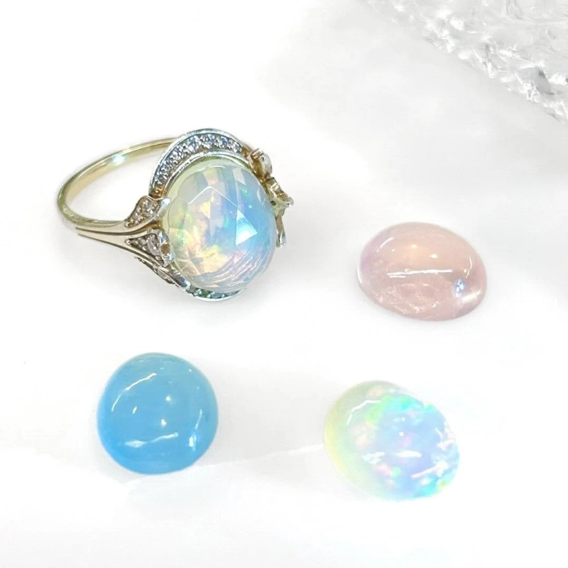 Opal ring and cabochons