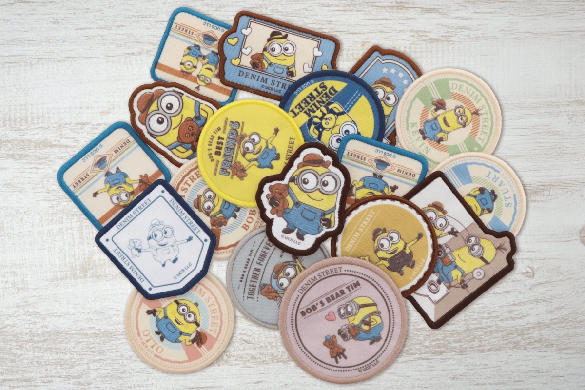 Minions denim-themed wappens