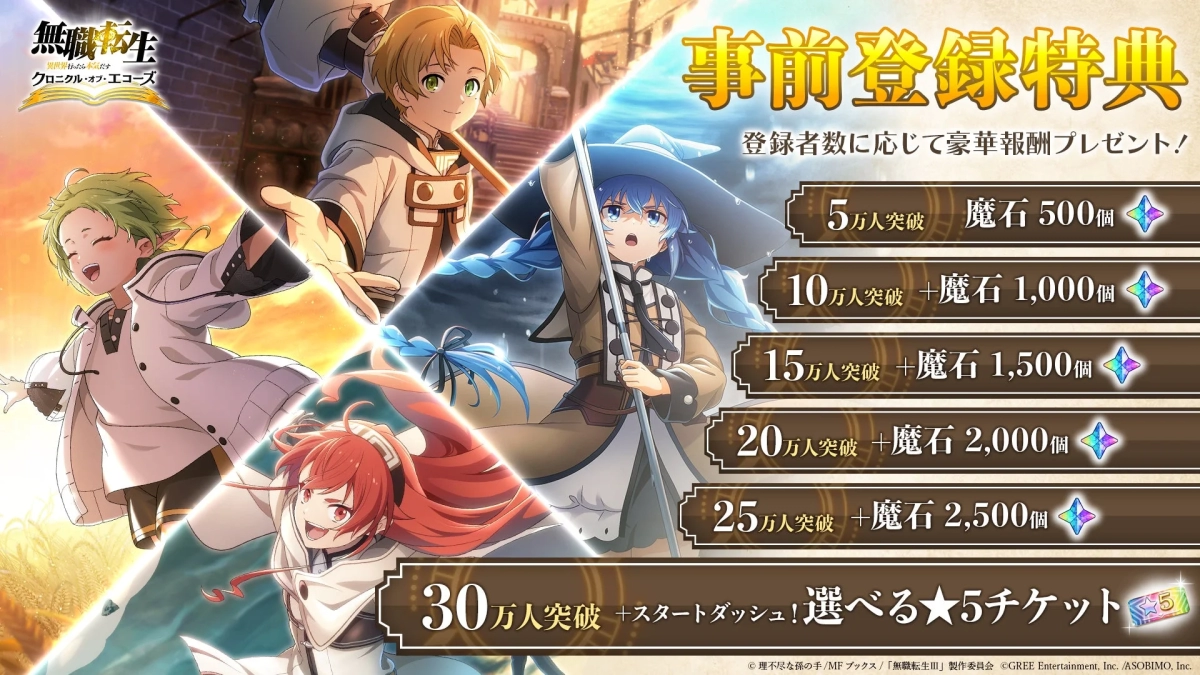 Mushoku Tensei: Chronicle of Echoes Pre-Registration Rewards