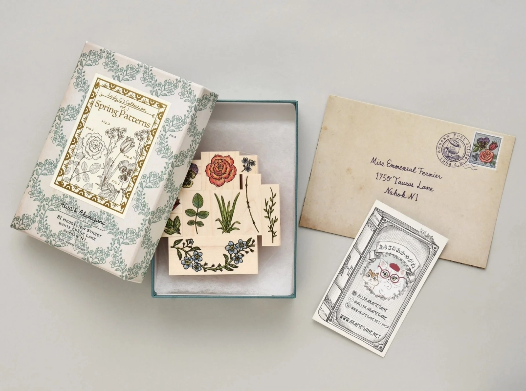Arisa & Akamegane's botanical stamps