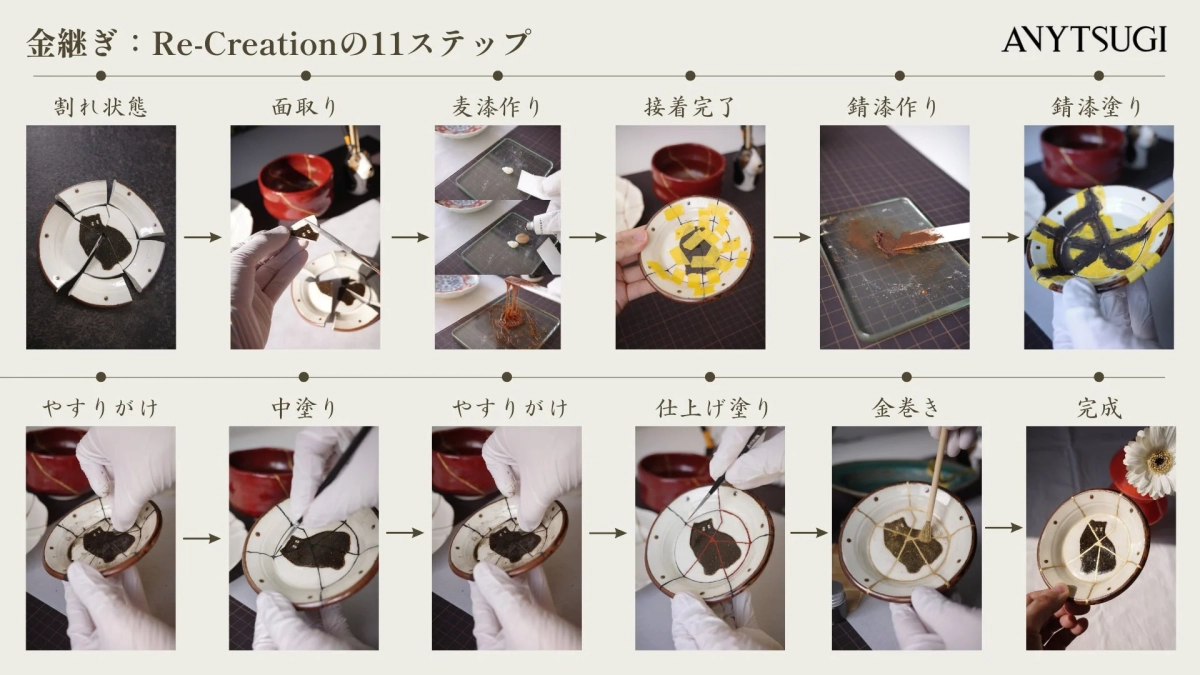 Kintsugi repair steps