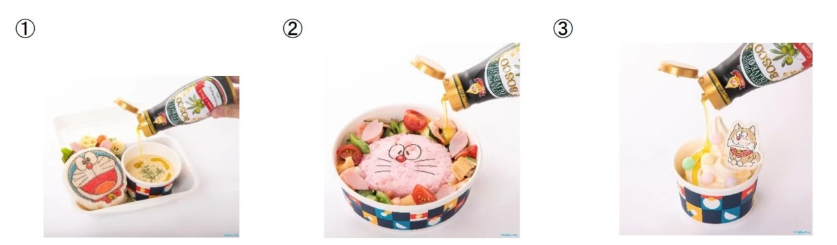 Doraemon Themed Menu Items with BOSCO Olive Oil