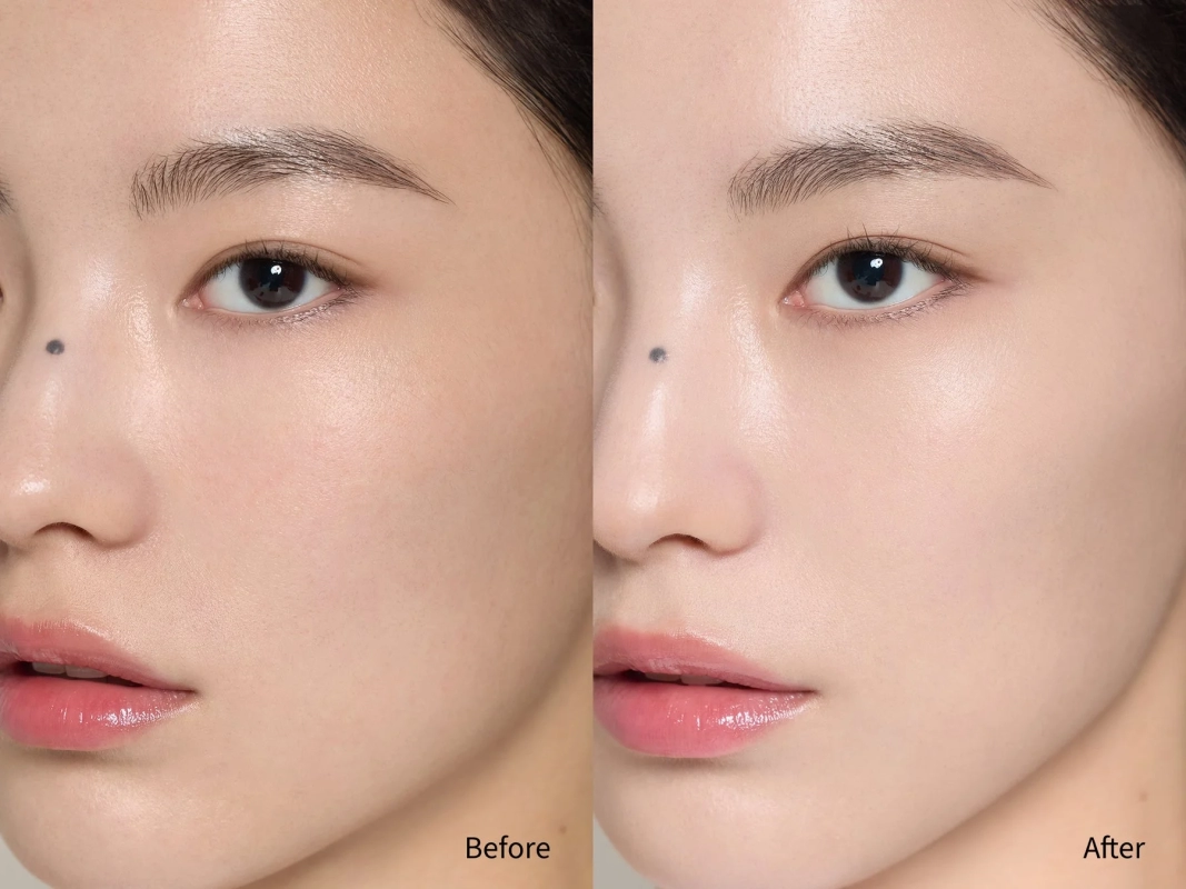 Before and After skin comparison