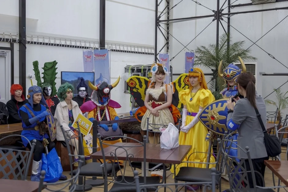 Dragon Quest cosplayers indoors