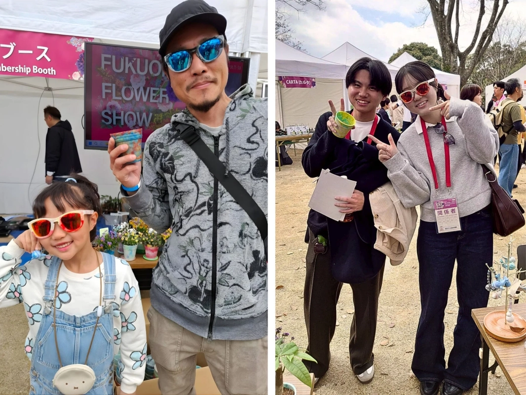 People enjoying the event booth