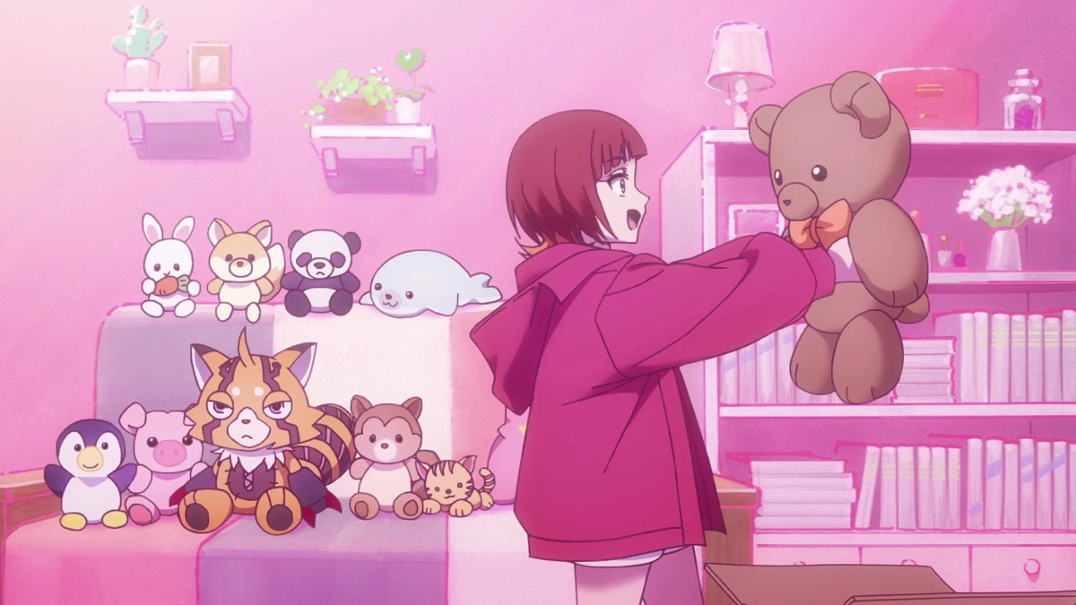 Girl with plushies