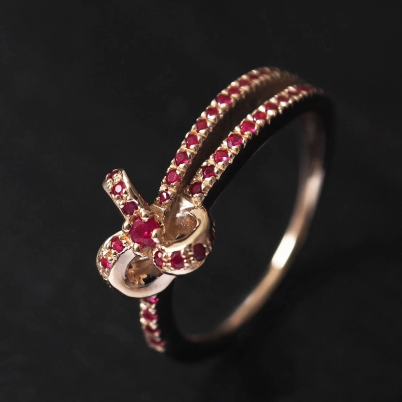 Gold ring with small rubies