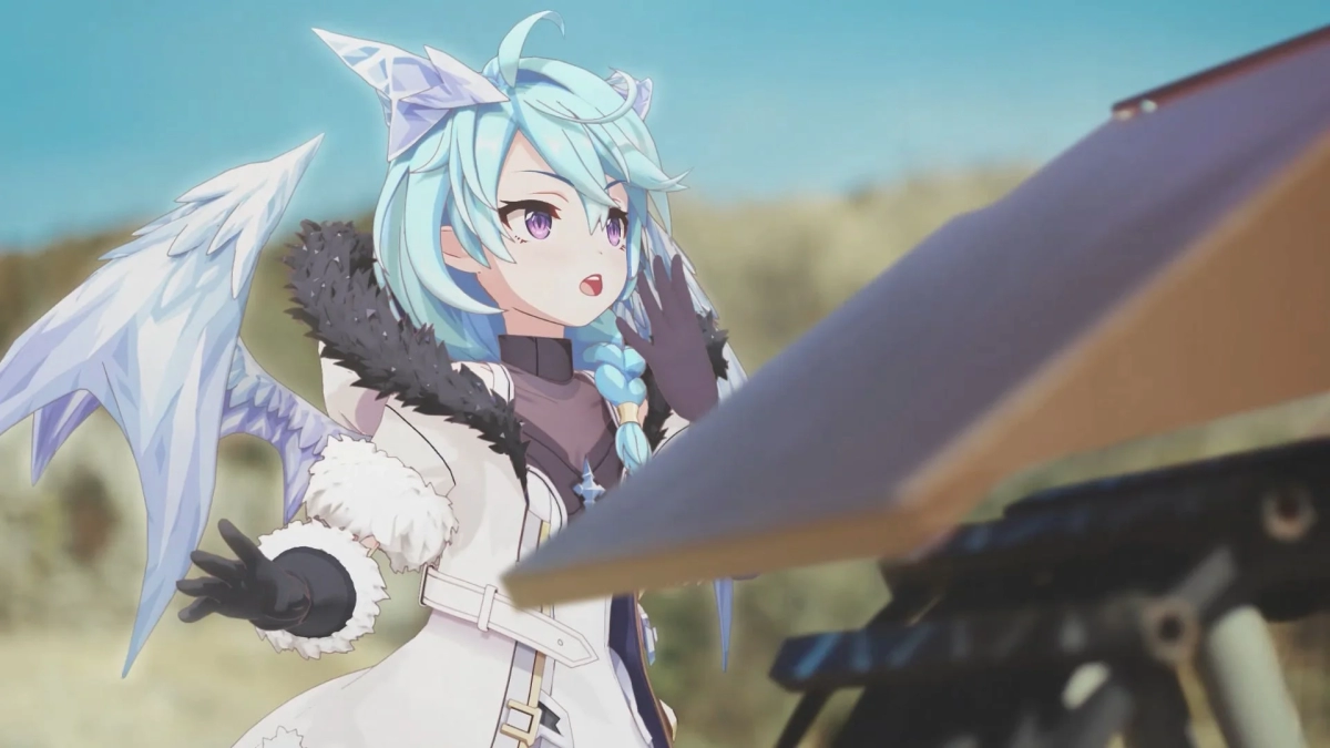 Blue-Haired Girl Surprised