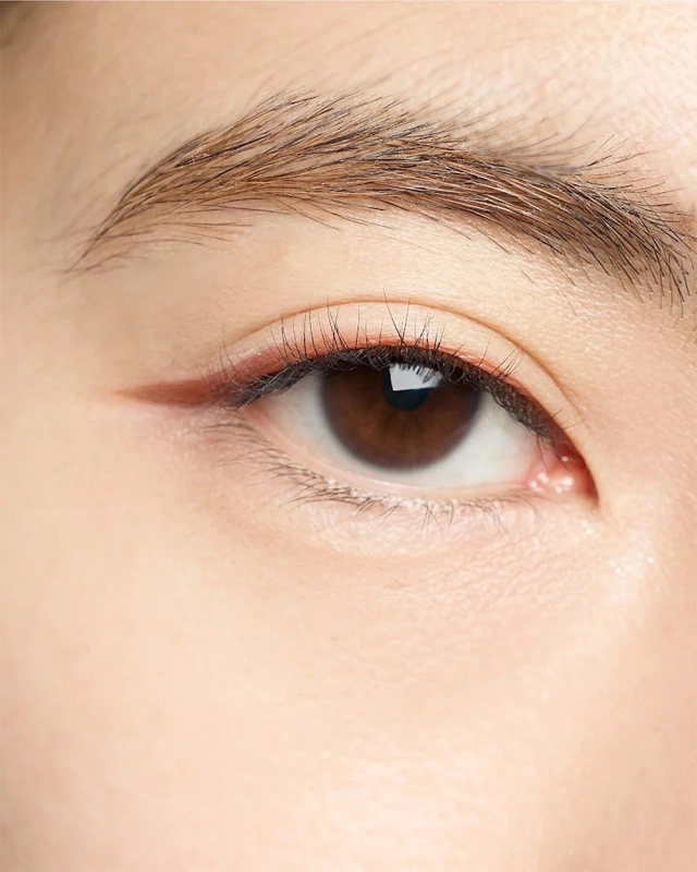 Eye with brown eyeliner