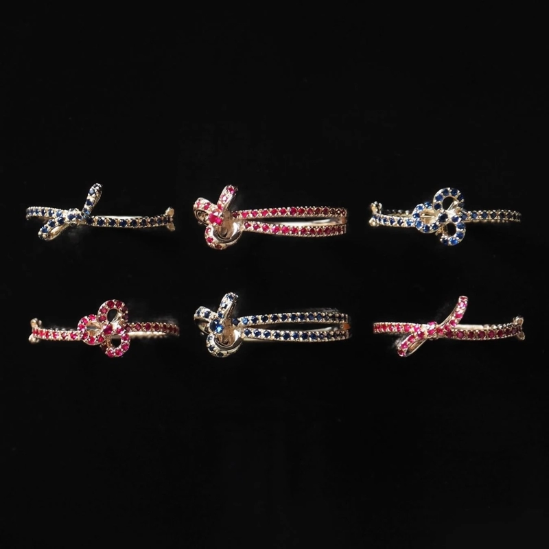 Collection of ruby and sapphire rings