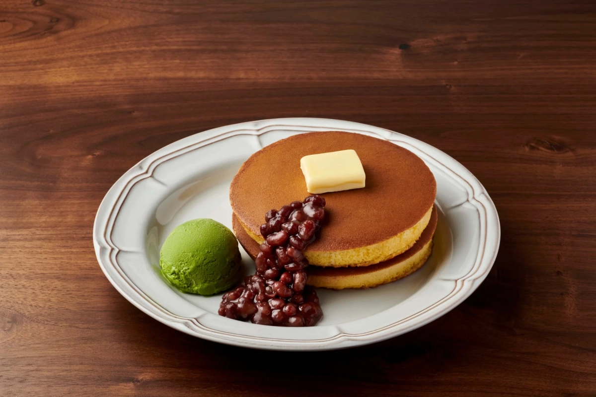 Traditional Hotcakes with Hokkaido Azuki & Matcha Ice