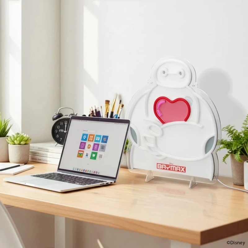 Baymax LED Neon Light on Desk